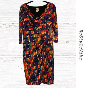 Anne Klein Womens Size 6 Dress Knee Length Stretch 3/4 Sleeve Length